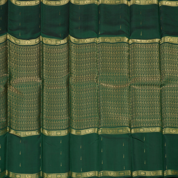 Hayagrivas Handloom Bottle Green Kanjivaram Silk Saree KBE1514J1-1