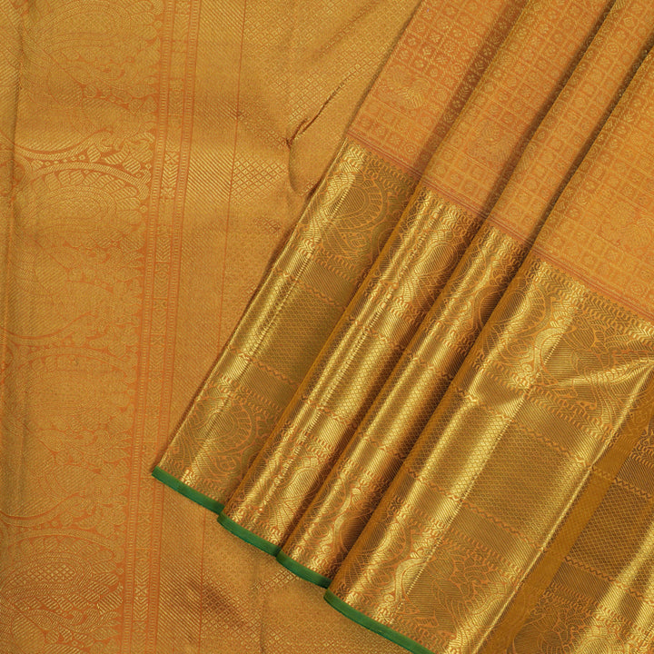 Hayagrivas Handloom Golden Yellow Bridal Kanjivaram Silk Saree KBE1515J2-1