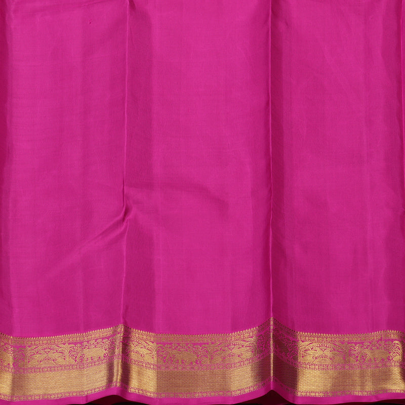 Hayagrivas Handloom Violet Kanjivaram Silk Saree with Rani Pink Border KBE1515J4-1