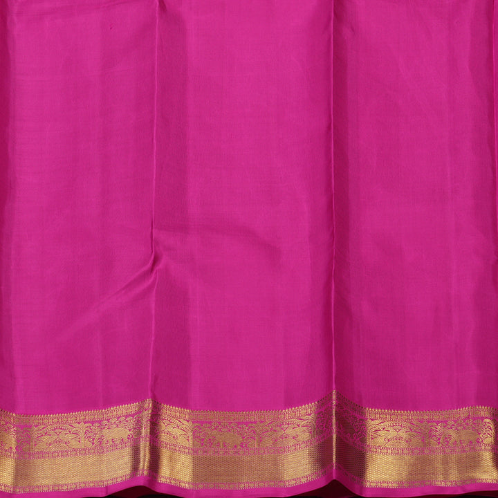 Hayagrivas Handloom Violet Kanjivaram Silk Saree with Rani Pink Border KBE1515J4-1