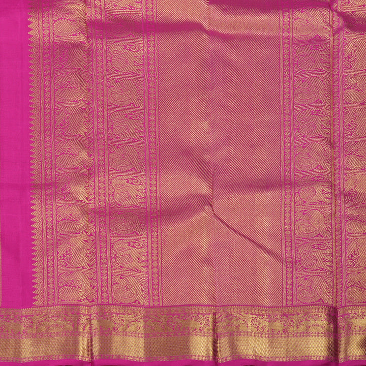 Hayagrivas Handloom Violet Kanjivaram Silk Saree with Rani Pink Border KBE1515J4-1