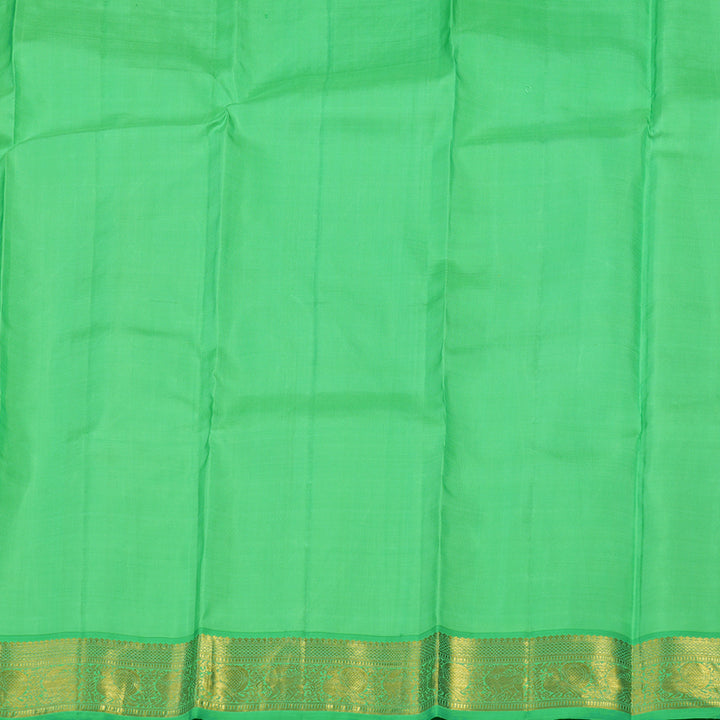 Hayagrivas Handloom Lemon Yellow Kanjivaram Silk Saree with Parrot Green border KBE1520J1-1