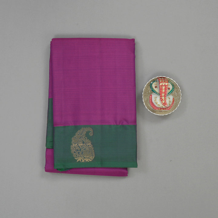Hayagrivas Handloom Wine Purple Kanjivaram Silk Saree with Peacock Green Border KBE1522J1-35