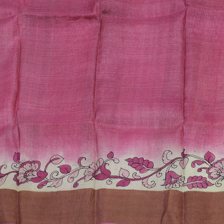 Hayagrivas Half White Handprinted Tussar Saree KBE1524K2-2
