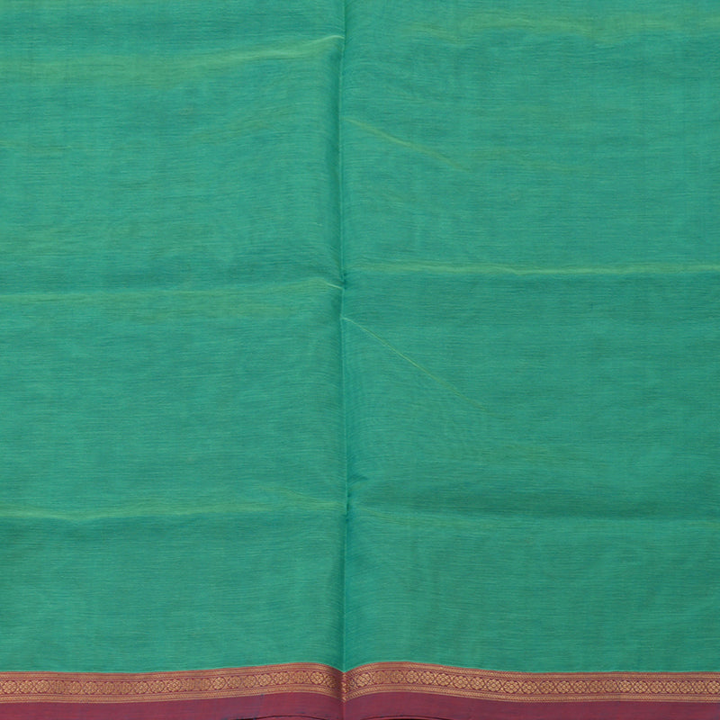 Hayagrivas Mint Green Pure Kanchi Silk Cotton Saree with Mild Red Small Border KBE1525K11-6