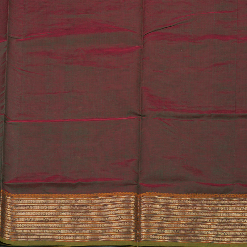 Hayagrivas Manthalir Kanchi Silk Cotton Saree with  Mehandi Green Edging KBE1525K12-2