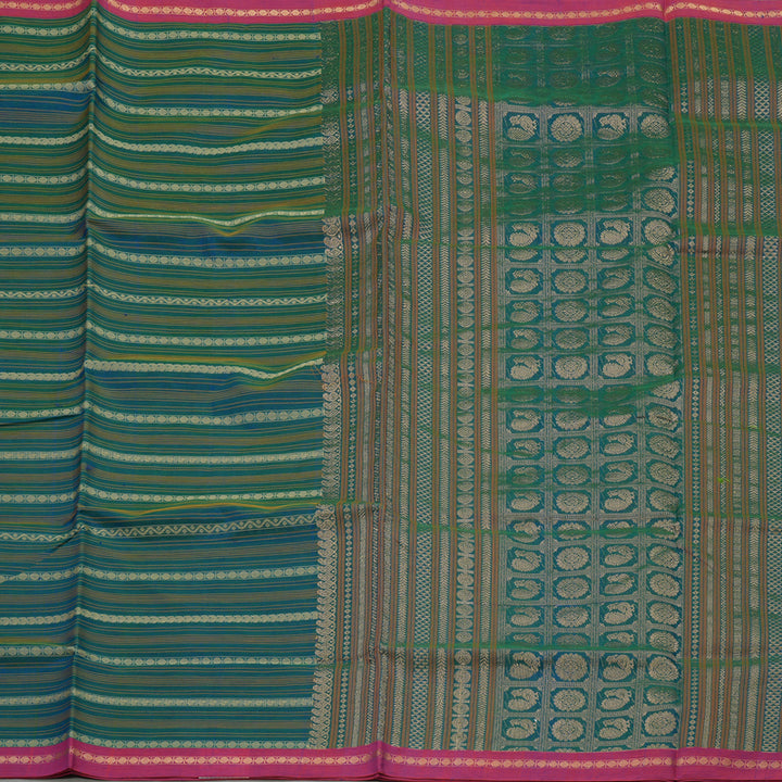 Hayagrivas Mayilkazhuthu Pure Silk Cotton Saree with Pink Small Border KBE1525K13-6