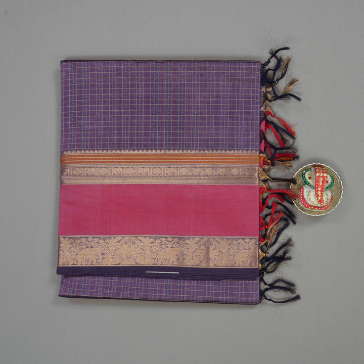 Hayagrivas Faded Purple Pure Kanchi Silk Cotton Saree KBE1525K14-2