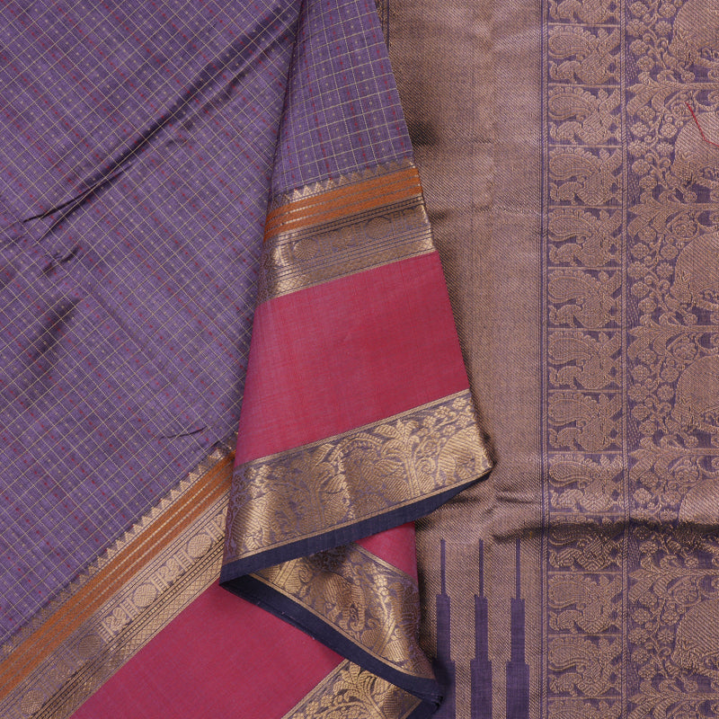 Hayagrivas Faded Purple Pure Kanchi Silk Cotton Saree KBE1525K14-2