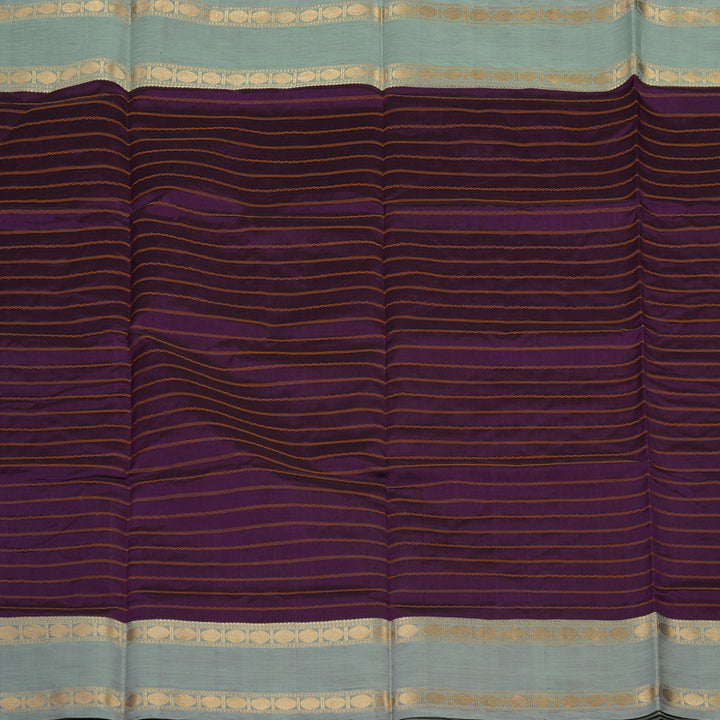 Hayagrivas Violet Pure Kanchi Silk Cotton Saree with Light Elachi Green Border KBE1525K5-2