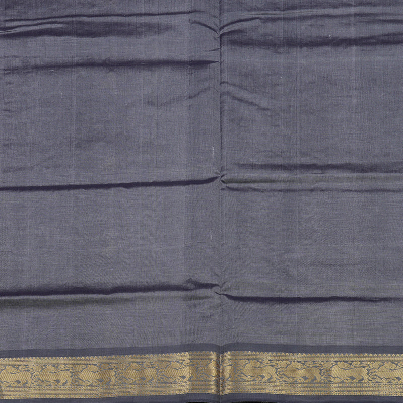 Hayagrivas Bluish Grey Pure Kanchi Silk Cotton Saree KBE1525K7-4