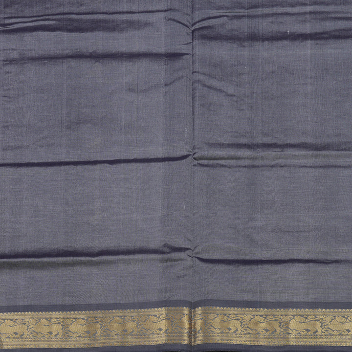 Hayagrivas Bluish Grey Pure Kanchi Silk Cotton Saree KBE1525K7-4