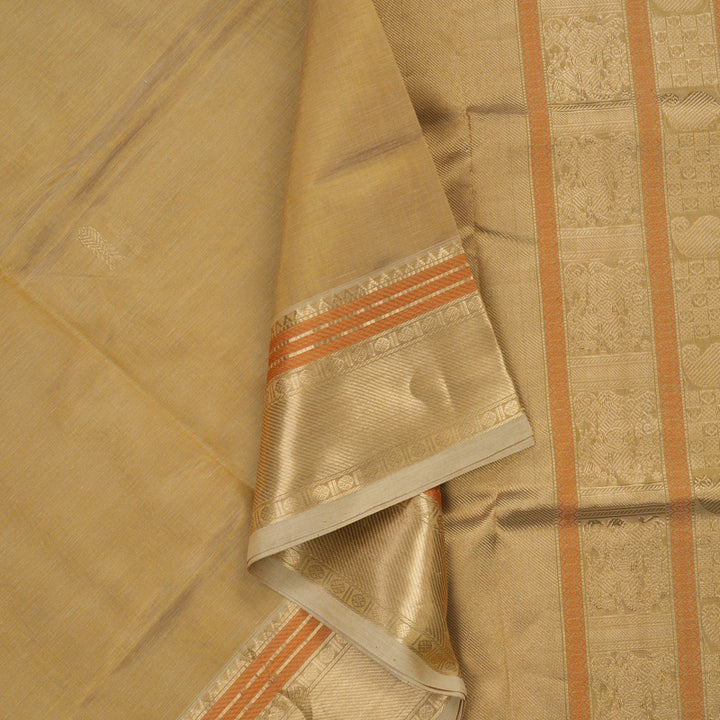 Hayagrivas Sandal Beige Pure Kanchi Silk Cotton Saree KBE1525K7-7