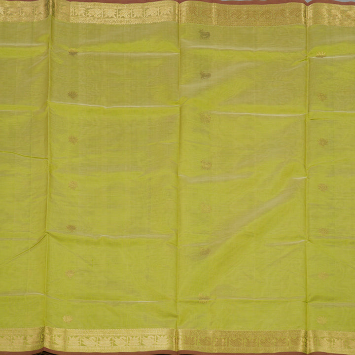Hayagrivas Yellowish Green Pure Kanchi Silk Cotton Saree KBE1525K7-8