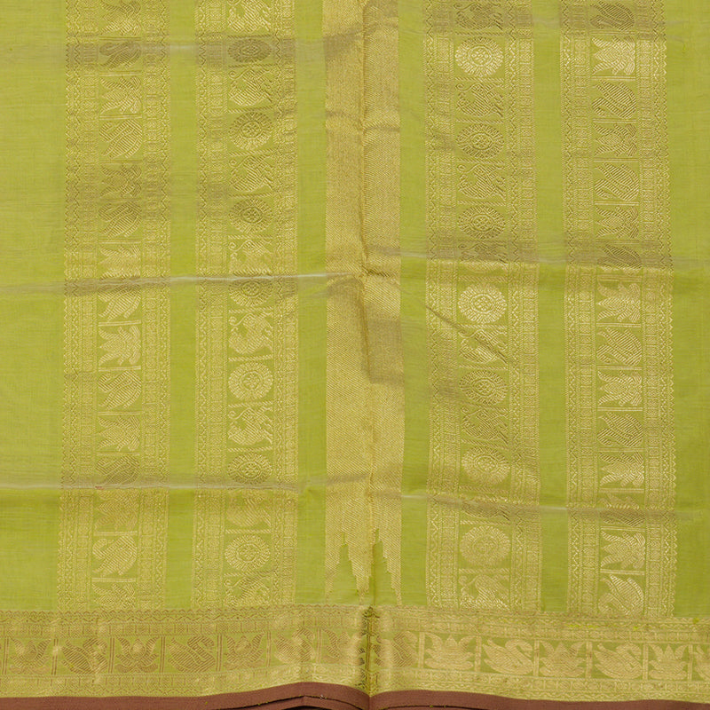 Hayagrivas Yellowish Green Pure Kanchi Silk Cotton Saree KBE1525K7-8