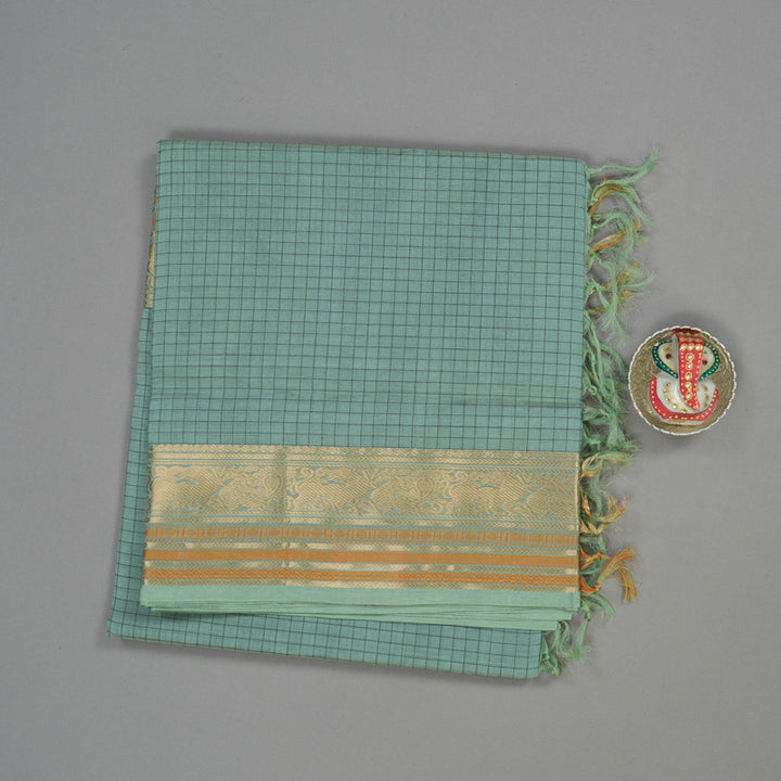Hayagrivas Pastel Green Pure Kanchi Silk Cotton Saree KBE1525K8-1