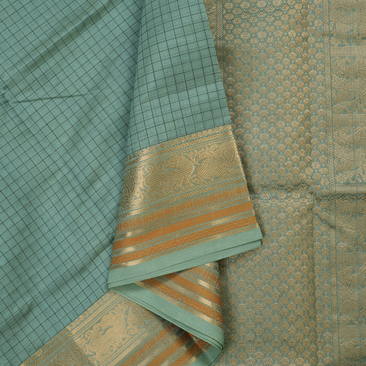 Hayagrivas Pastel Green Pure Kanchi Silk Cotton Saree KBE1525K8-1