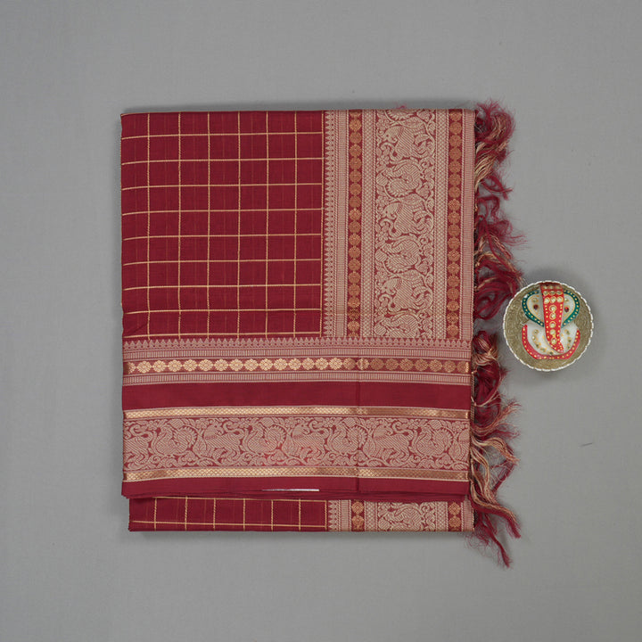 Hayagrivas Maroon Pure Kanchi Silk Cotton Saree KBE1525K9-1