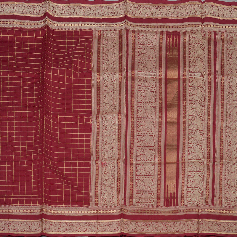 Hayagrivas Maroon Pure Kanchi Silk Cotton Saree KBE1525K9-1