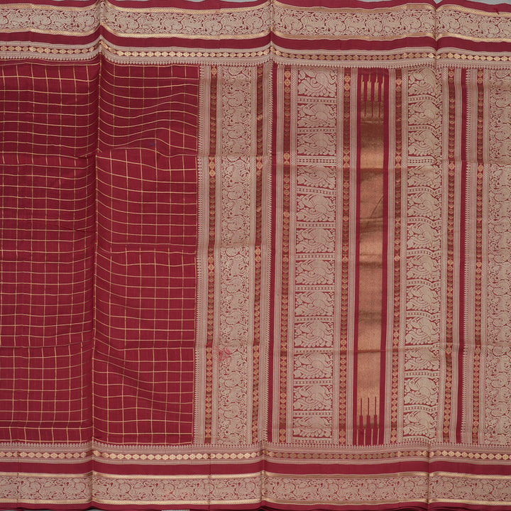 Hayagrivas Maroon Pure Kanchi Silk Cotton Saree KBE1525K9-1