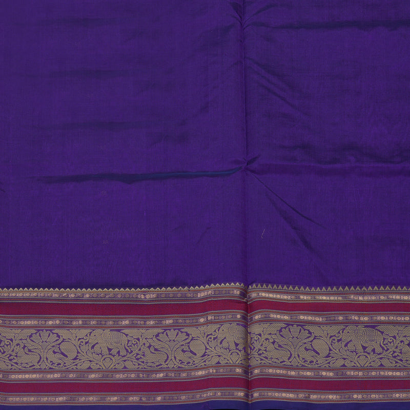 Hayagrivas Purplish Blue Pure Kanchi Silk Cotton Saree KBE1525K9-2
