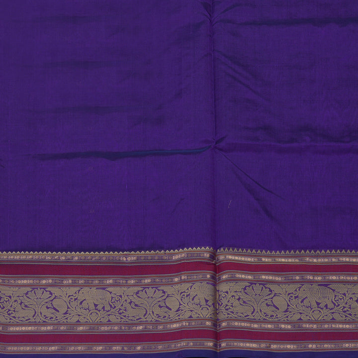 Hayagrivas Purplish Blue Pure Kanchi Silk Cotton Saree KBE1525K9-2