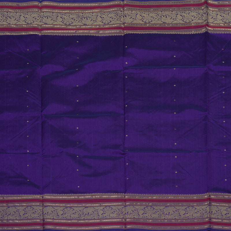 Hayagrivas Purplish Blue Pure Kanchi Silk Cotton Saree KBE1525K9-2