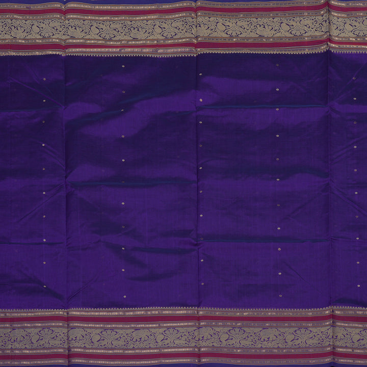 Hayagrivas Purplish Blue Pure Kanchi Silk Cotton Saree KBE1525K9-2