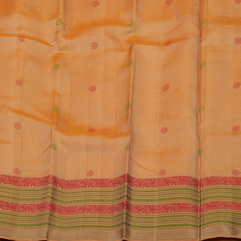 Hayagrivas Handloom Cream Kanjivaram Silk Saree with Khaki Brown Border KBE1526K1-3