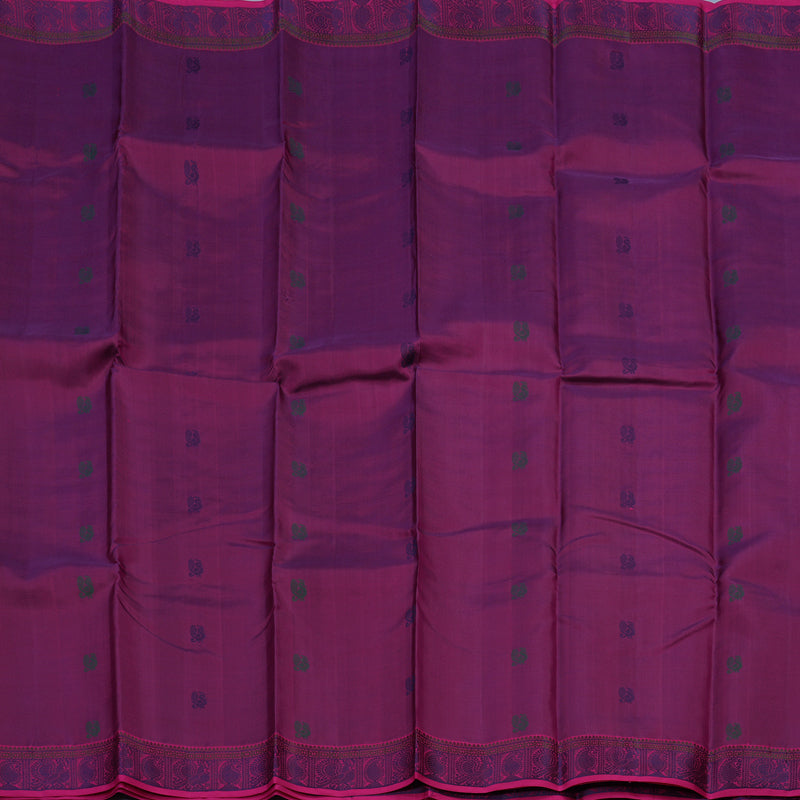 Hayagrivas Handloom Purple Kanjivaram Silk Saree with Magenta Border KBE1526K4-4