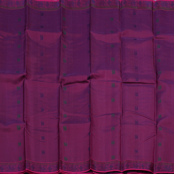 Hayagrivas Handloom Purple Kanjivaram Silk Saree with Magenta Border KBE1526K4-4
