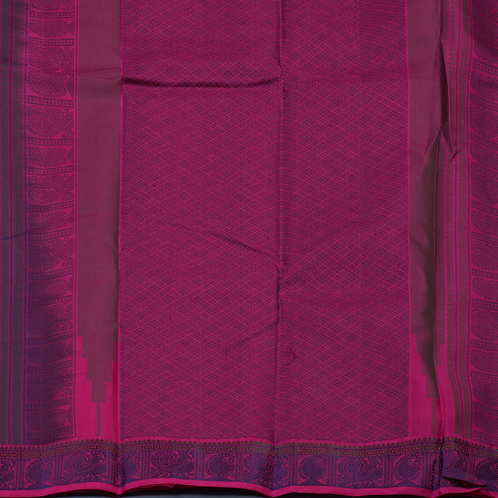 Hayagrivas Handloom Purple Kanjivaram Silk Saree with Magenta Border KBE1526K4-4