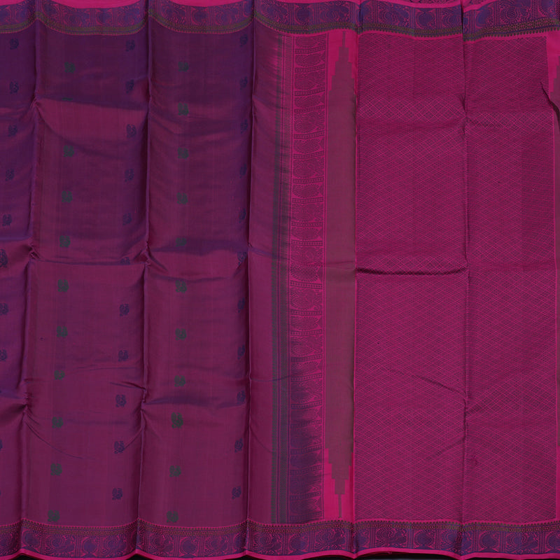 Hayagrivas Handloom Purple Kanjivaram Silk Saree with Magenta Border KBE1526K4-4