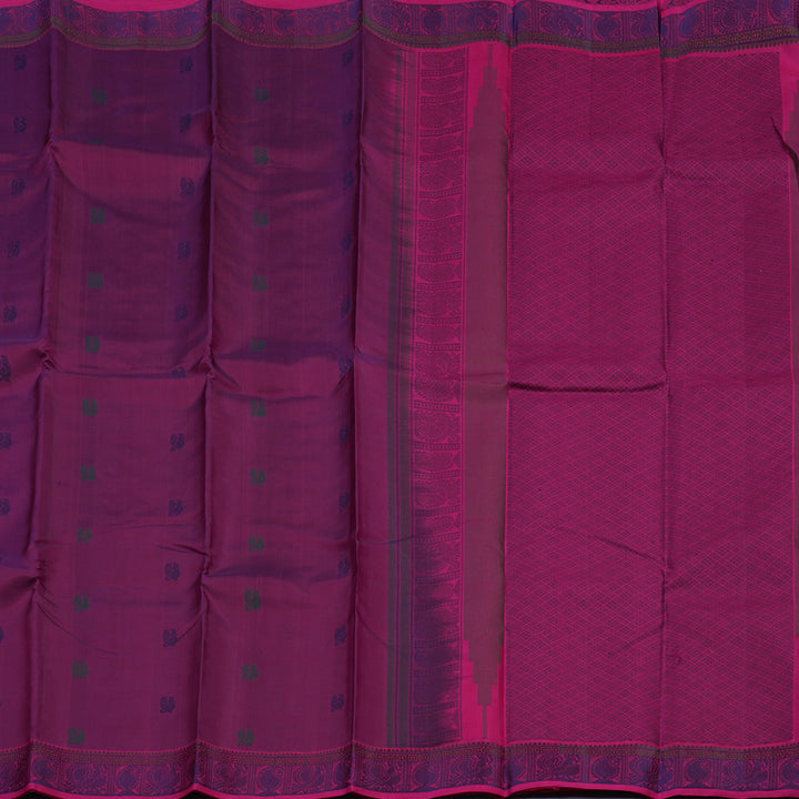 Hayagrivas Handloom Purple Kanjivaram Silk Saree with Magenta Border KBE1526K4-4