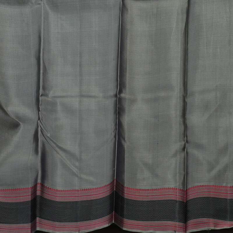Hayagrivas Handloom Karum Neelam Kanjivaram Silk Saree with Royal Grey Border KBE1526K5-4