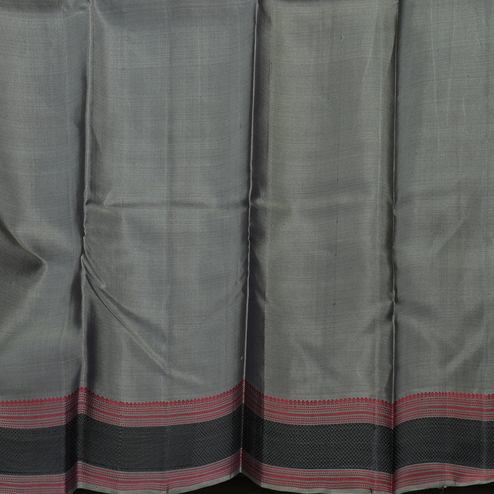Hayagrivas Handloom Karum Neelam Kanjivaram Silk Saree with Royal Grey Border KBE1526K5-4