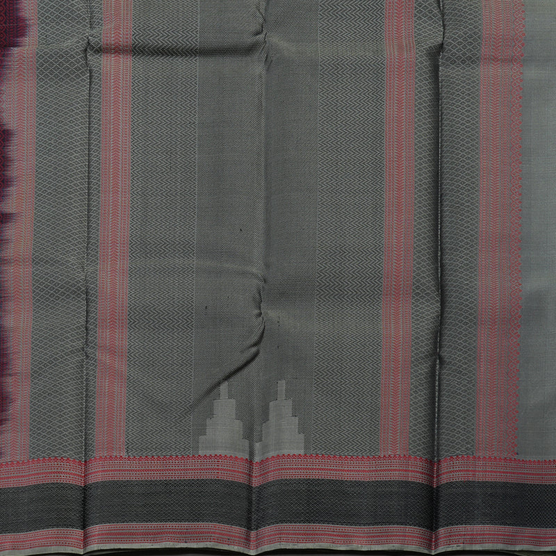 Hayagrivas Handloom Karum Neelam Kanjivaram Silk Saree with Royal Grey Border KBE1526K5-4