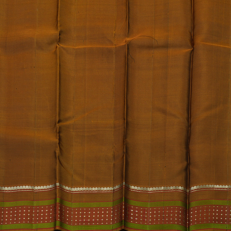 Hayagrivas Handloom Black Kanjivaram Silk Saree with Honey Mustard Border KBE1526K6-1