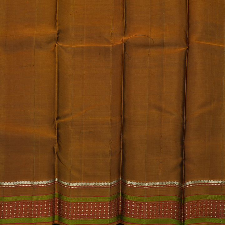 Hayagrivas Handloom Black Kanjivaram Silk Saree with Honey Mustard Border KBE1526K6-1
