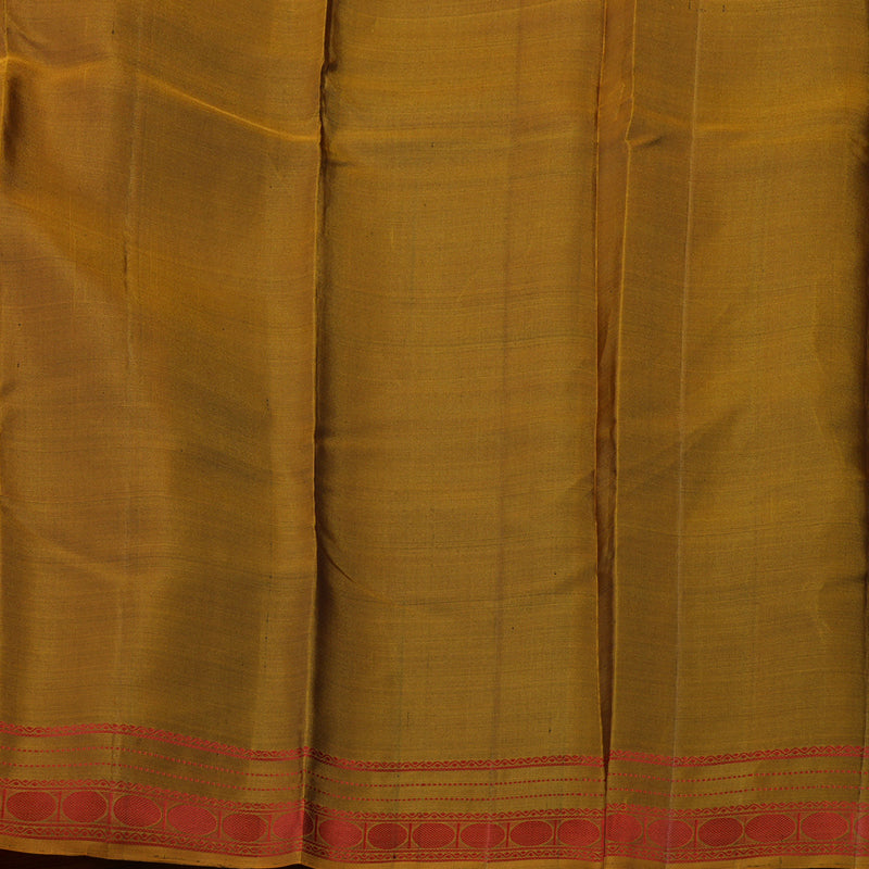 Hayagrivas Handloom Black Kanjivaram Silk Saree with Honey Mustard border KBE1526K7-4