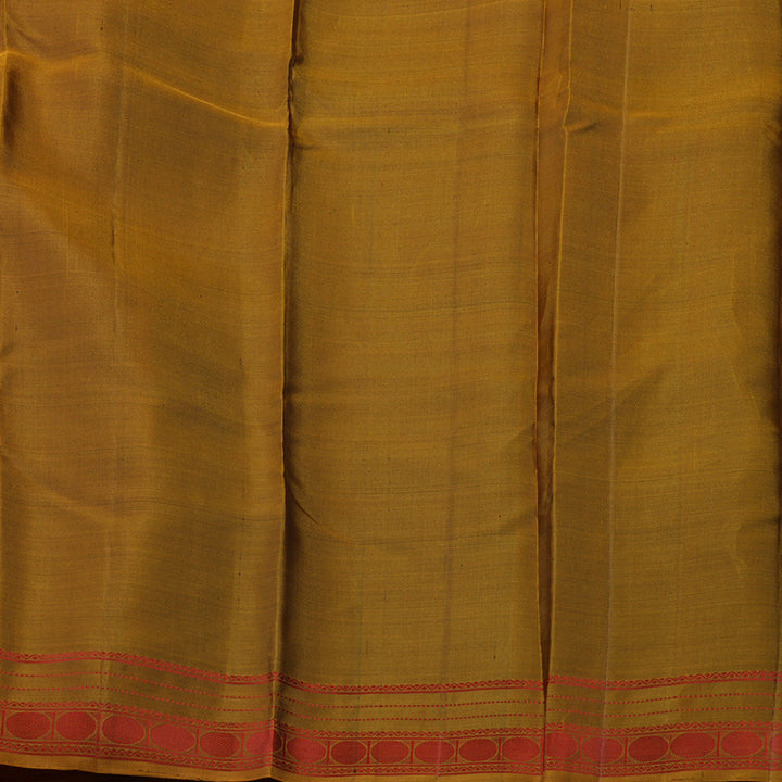 Hayagrivas Handloom Black Kanjivaram Silk Saree with Honey Mustard border KBE1526K7-4
