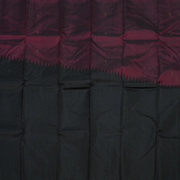 Hayagrivas Handloom Wine Kanjivaram Silk Saree with Black border KBE1527K3-1