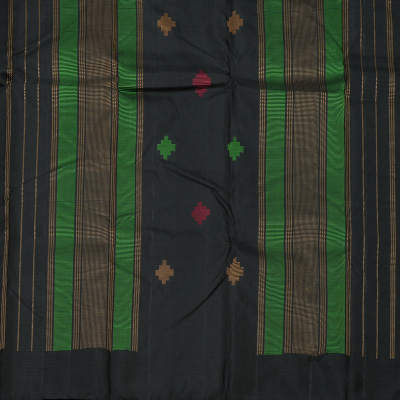 Hayagrivas Handloom Wine Kanjivaram Silk Saree with Black border KBE1527K3-1