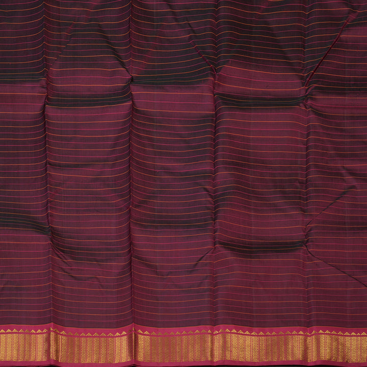 Hayagrivas Handloom Wine Kanjivaram Silk Saree with Maroon Border KBE1481J1-1