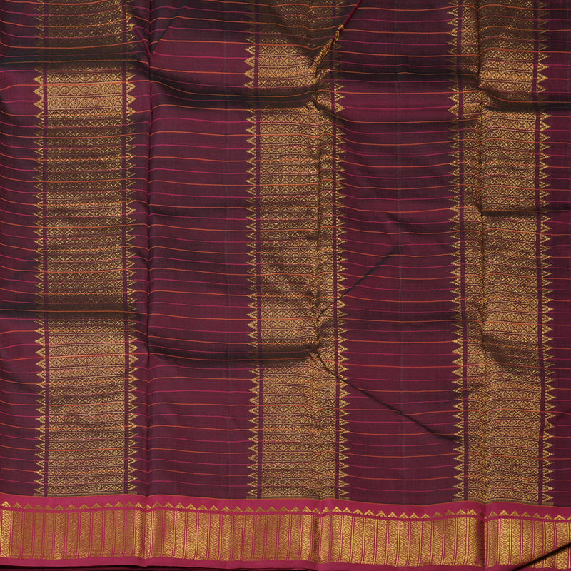 Hayagrivas Handloom Wine Kanjivaram Silk Saree with Maroon Border KBE1481J1-1
