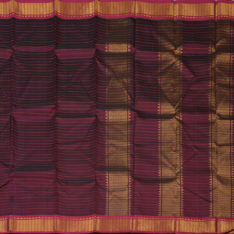 Hayagrivas Handloom Wine Kanjivaram Silk Saree with Maroon Border KBE1481J1-1