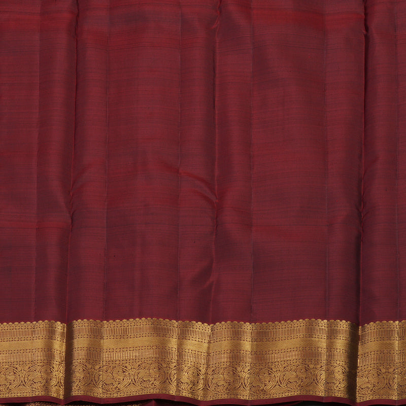 Hayagrivas Handloom Elephant Grey Kanjivaram Silk Saree with Maroon Border KBE1529K4-2
