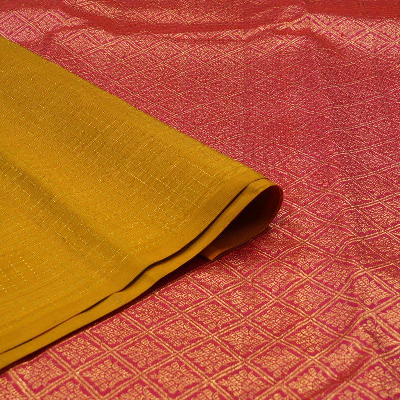 Hayagrivas Handloom Mustard Kanjivaram Silk Saree KBE1529K5-1