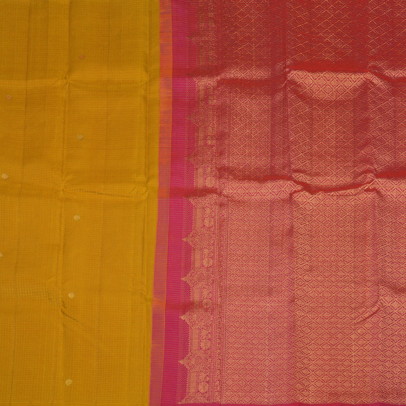 Hayagrivas Handloom Mustard Kanjivaram Silk Saree KBE1529K5-1