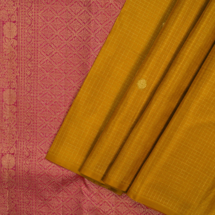 Hayagrivas Handloom Mustard Kanjivaram Silk Saree KBE1529K5-1
